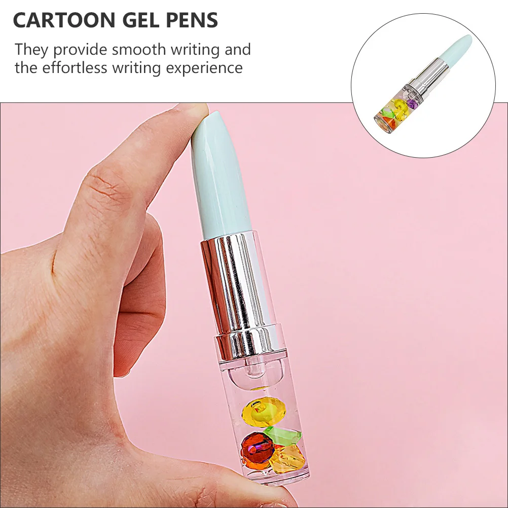 

4Pcs Fashion Ink Pens 0.5mm Lipstick Style Gel Ink Smooth and Precise Writing Perfect for Notes Journals Classrooms Cute