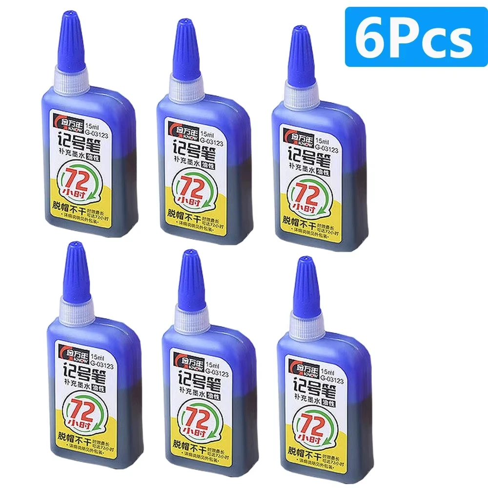 1-6 Stuks 45mm Waterdichte Lange Hoofdpunt Diepgat Markers Pen Tegel Timmerman Pen Multifunctioneel voor Houtbewerking Zwart/Blauw/Rode Inkt