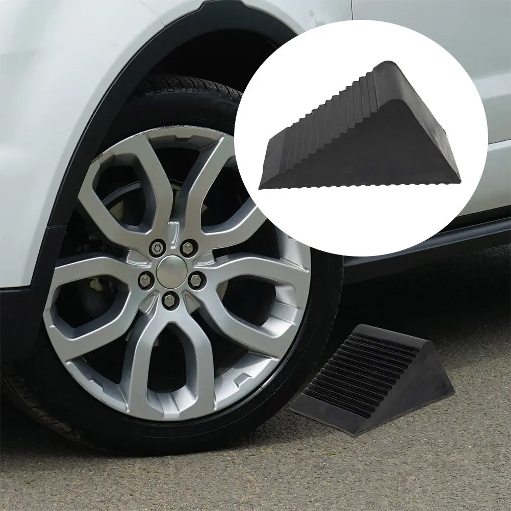 Portable Rubber Wheel Chock Compact Lightweight Vehicle Tire Stopper Small Car Wheel Anti-Slip Block Tire Stop - view 4