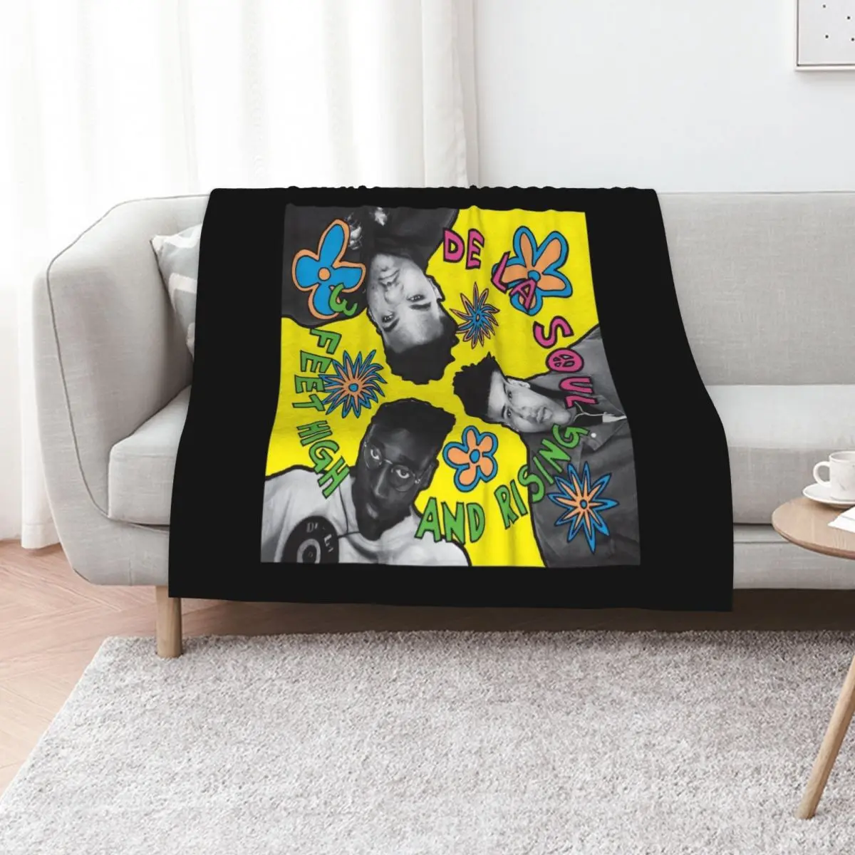 De La Soul 3 Feet High and Rising Album Cover Throw Blanket Summer Loose Kid'S Moving for winter decorative Blankets