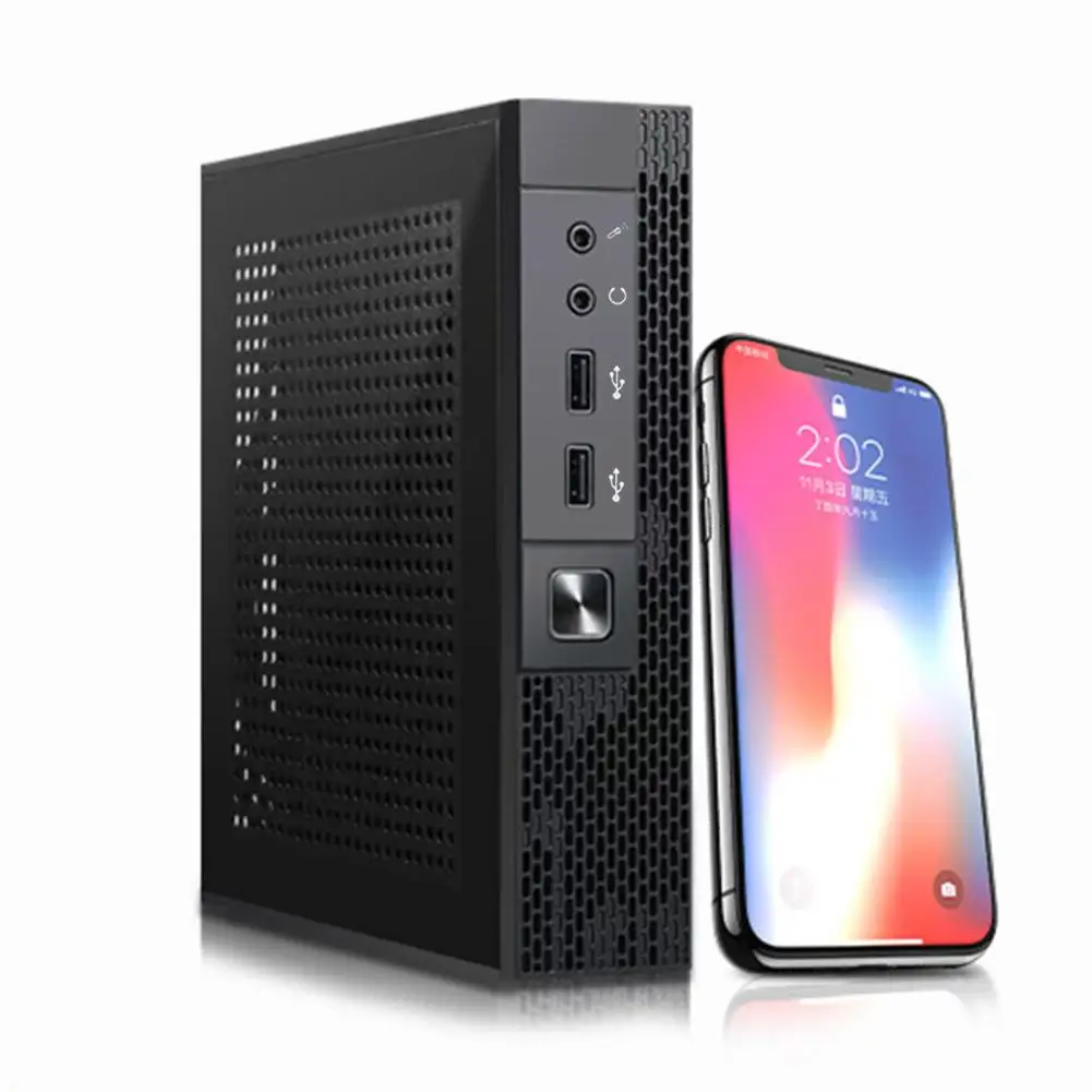 Portable Computer Chassis Portable Mini Htpc Desktop Chassis Quick Heat Dissipation Usb 2.0 Hd-compatible Audio for Thin-itx