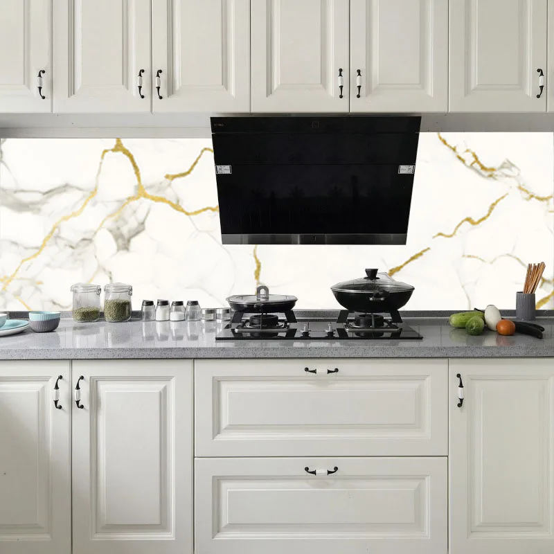 PVC Adhesive Wallpaper for Wall 40cm Peel and Stick Wallpaper Kitchen Waterproof and Oil Resistant Cooking Bench Sticker Home