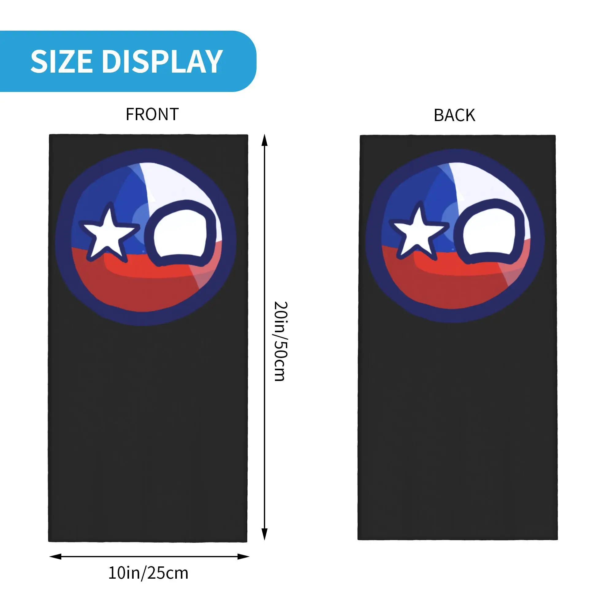 Custom Countryball Cartoons Bandana Neck Gaiter UV Protection Face Scarf Cover Men Women  Headband Tube Balaclava