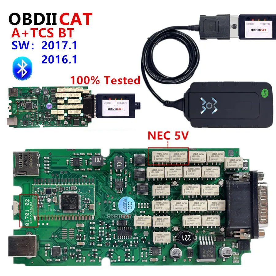 2024 Diagnostic Tool Newest A + Single Board New VCI Ds150e Cdp 2021.11 KEYGEN TNESF Bluetooth 9241A  OBD2 for Cars /Trucks