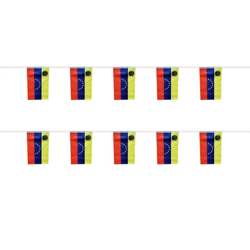 

SKY FLAG Venezuela bunting flags 14x21cm 20pcs/lot Venezuela String flags Pennant Banner for Festival Party decoration