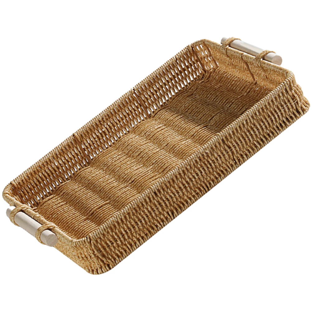 

Woven Storage Basket Kitchen Utensil ganizer Plastic Fruit Container Household Multi function Condiment Boxes Balcony Decorative