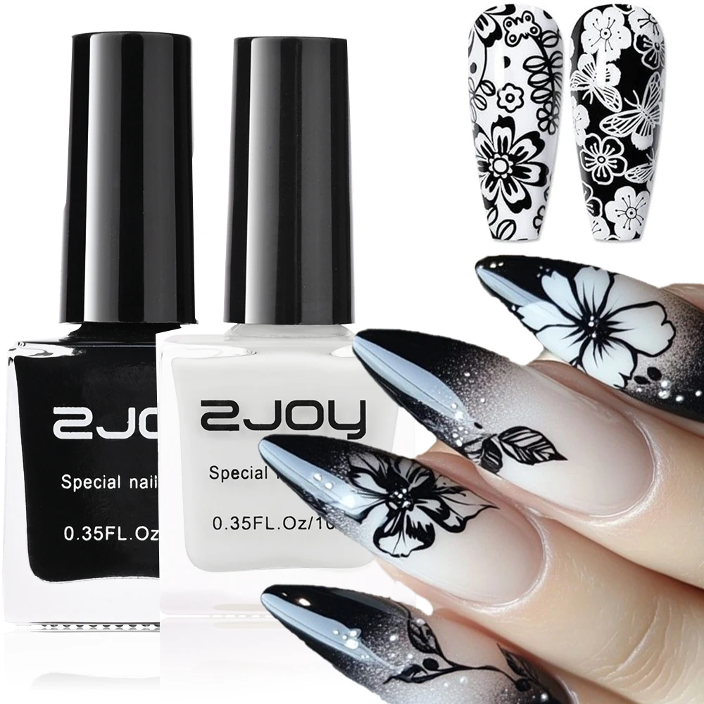 

10ml Black White Stamping Nail Polish Nail Art Painting Stamping GelSoak Off UV Gel Varnish Nail Printing Stamping Polish Varnis