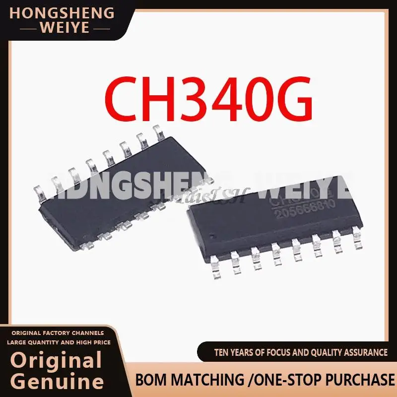 100%new 5PCS CH340G SOP16 340G SOP-16 CH340 SOP Original  IC R3 Board Free USB Cable Serial Chip 100%new