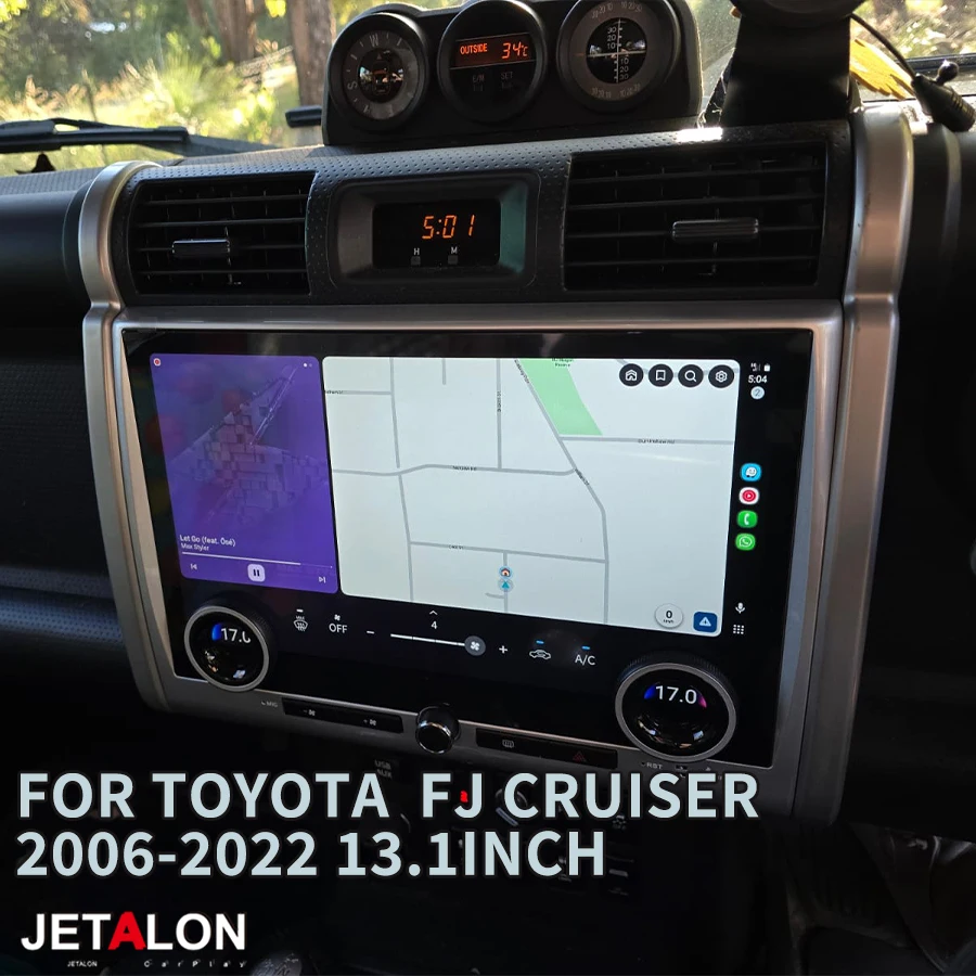 

13,1-дюймовый сенсорный экран Carplay для Toyota FJ Cruiser 2006-2022 Android13 Автомобильный радиоприемник 4G GPS Мультимедийный видеоплеер Навигация BT