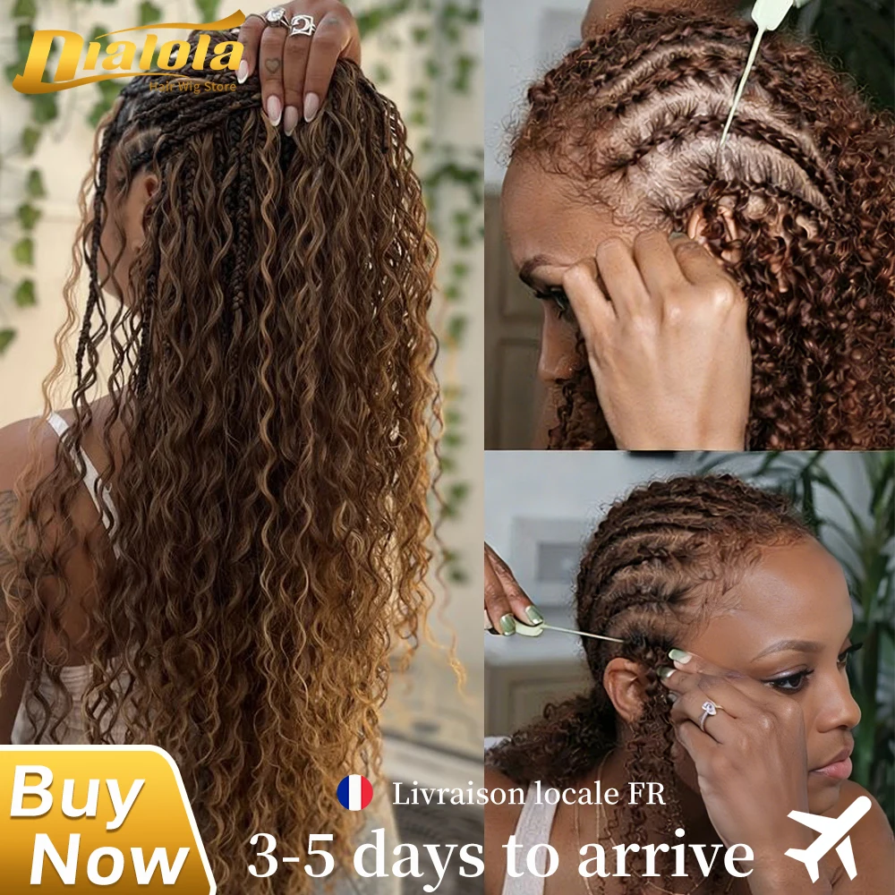 Extensions de cheveux humains au crochet, couleur marron chocolat, styles Body Wave, Kinky Curly, Kinky Straight, Burmese Curly, pré-séparées, avec nœuds invisibles Miracle Knot, pour tresses au crochet effet plume