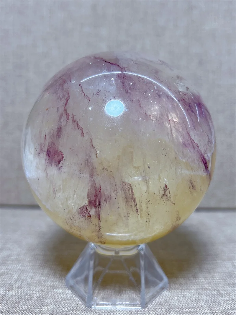 Natura Crystal Fluorite SPhere With Rain Bow Free Form  Carving Reiki Healing Stone Home Decoration Exquisite Gift