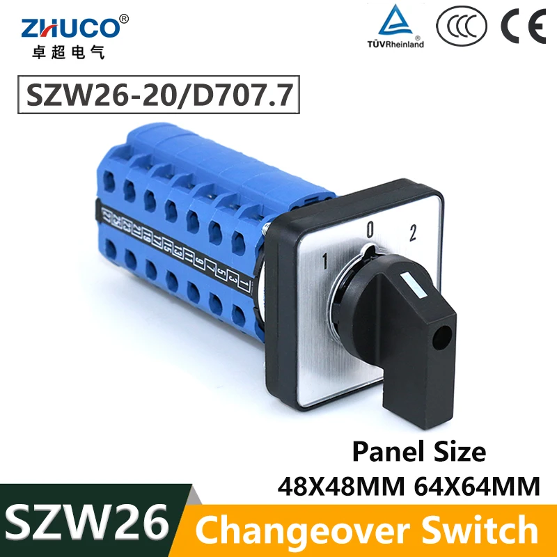 

ZHUCO SZW26/LW26-20 20A 660 В 28 клемм 3-позиционный крепление на панели двойной мощности реверсивный селектор напряжения кулачковый переключатель 3 положения