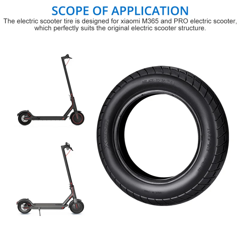 Scooter Tire 10 Inch Rubber Tire Camera for Xiaomi M365 1S Pro Pro2 Mi 3 Electric Scooter Reinforced Stable-Proof Outer Tyre