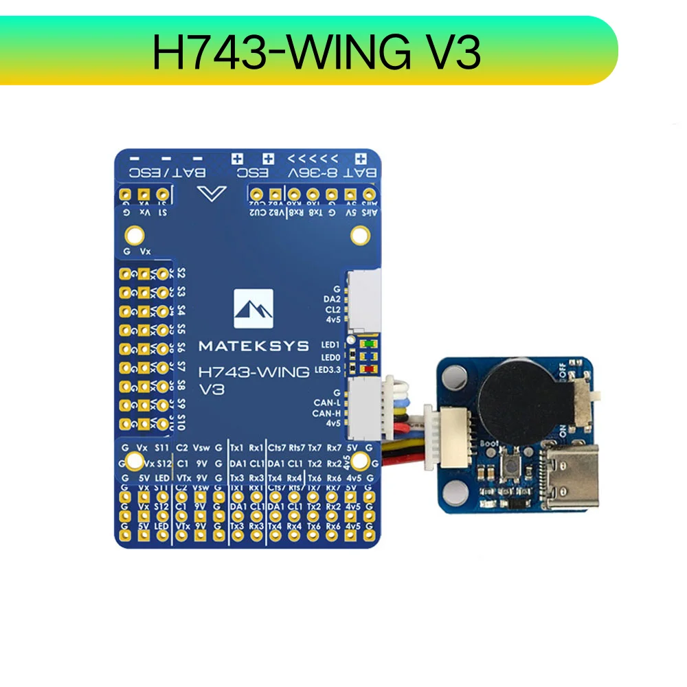 

Matek H743-WING V3 STM32H743VIT6 Built-in OSD Support Dual Camera INAV Flight Controller for RC FPV Airplane Fixed Wing Drones