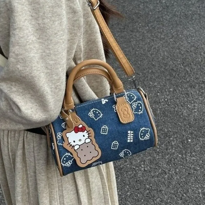 

Cartoon Hello Kitty Bags for Women Kawaii KT Cat Handbags Fashion Cowboy Shoulder Bag Portable Crossbody Bag Holiday Gifts