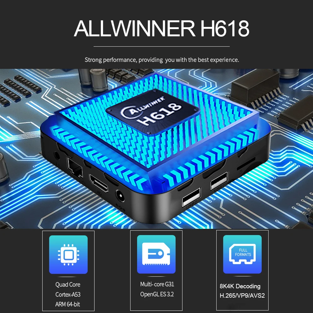 T95MAX Allwinner H618 Android 12.0 Quadcore Cortex-A53 6K  2.4G 5G Wifi6 BT4.0 RAM 2GB 4GB ROM 16GB 32GB 64GB Smart TV Box