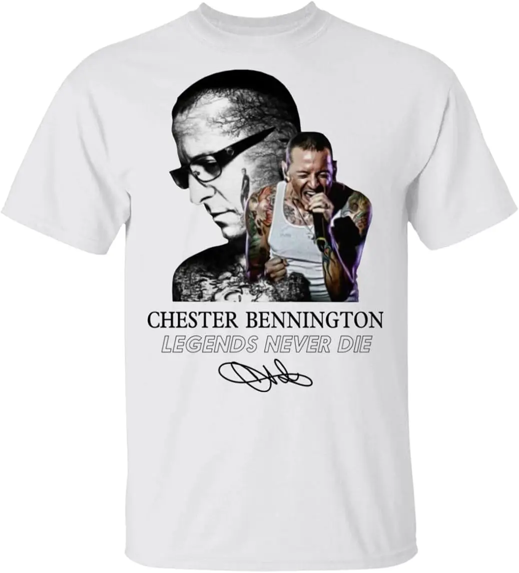 Huang Chester Bennington Legends Never Die Signatures Shirt, T-Shirt Black