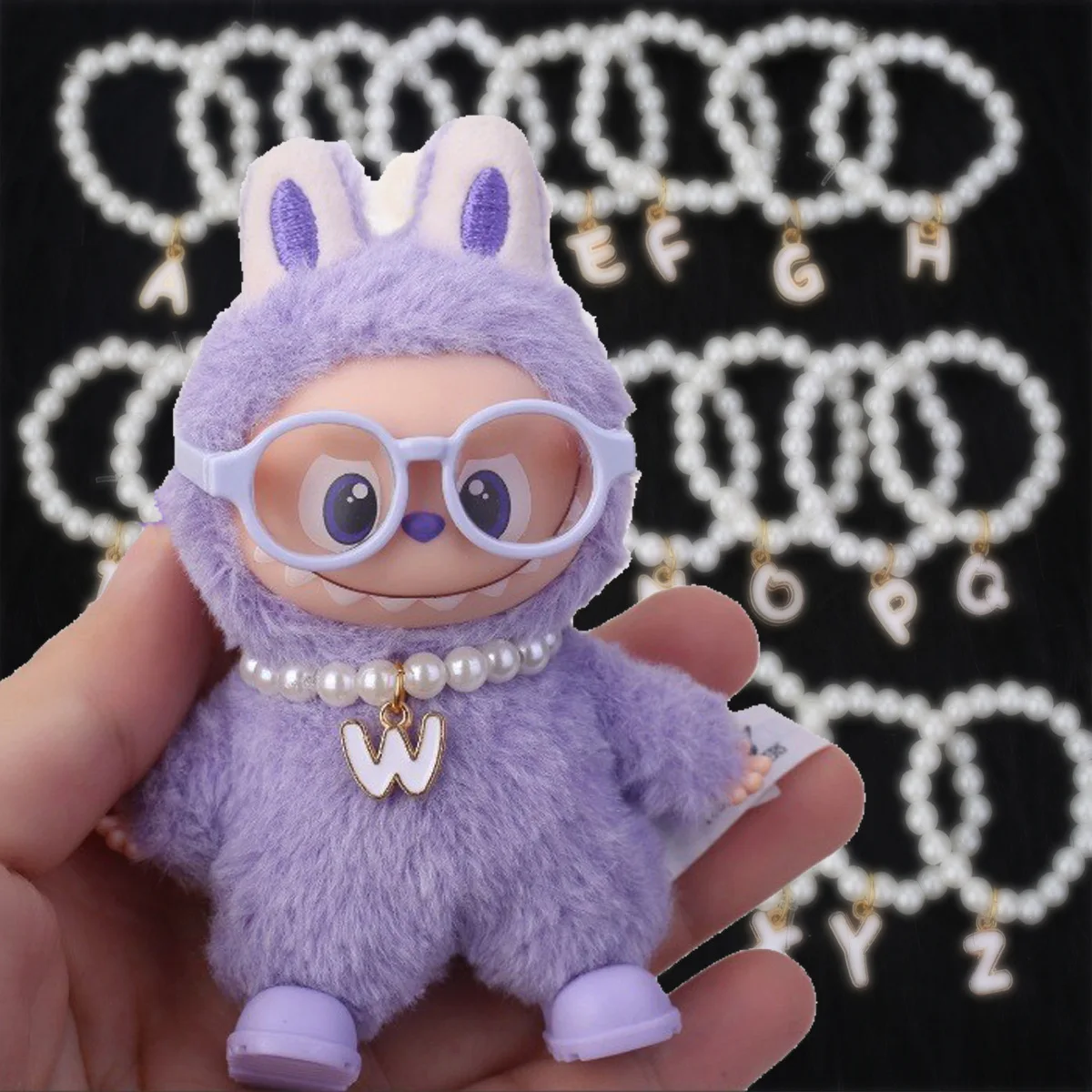 

Mini Pendant Accessories Letter Pearl Necklace For Labubu Pin For Love Clothes Labubu V4 Series Doll Clothes Accessorie