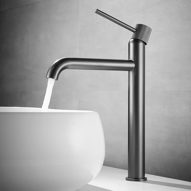 Basin Faucet Bathroom Sink Mixer Hot and Cold Brush Gold Faucet Brass Matte Black Decked Single Lever Water Tap