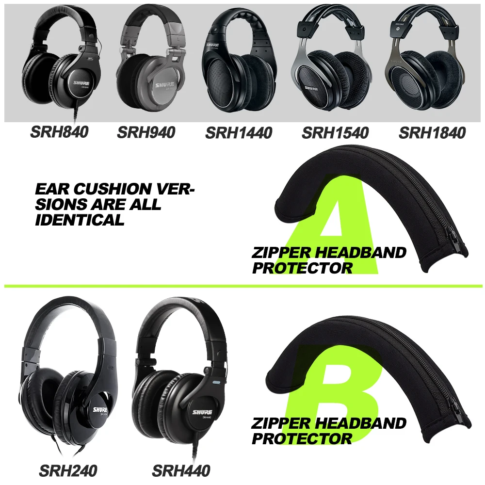 SHURE SRH1540 + 4.4mmバランス+ Geekriaイヤーパッド 交換用フォームイヤーパッド Shure SRH240 SRH440 SRH840 SRH940