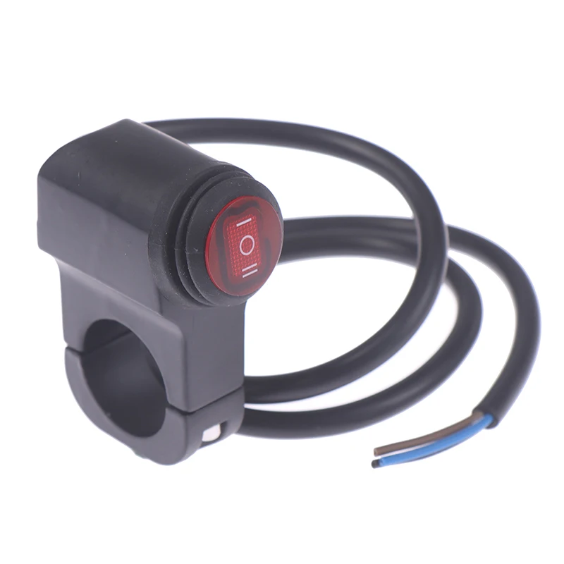 Aluminum Alloy Motorcycle Handlebar Headlight Switch Three-position Waterproof Switch 12V Fog Spotlight Retro Switch 22mm 7/8in