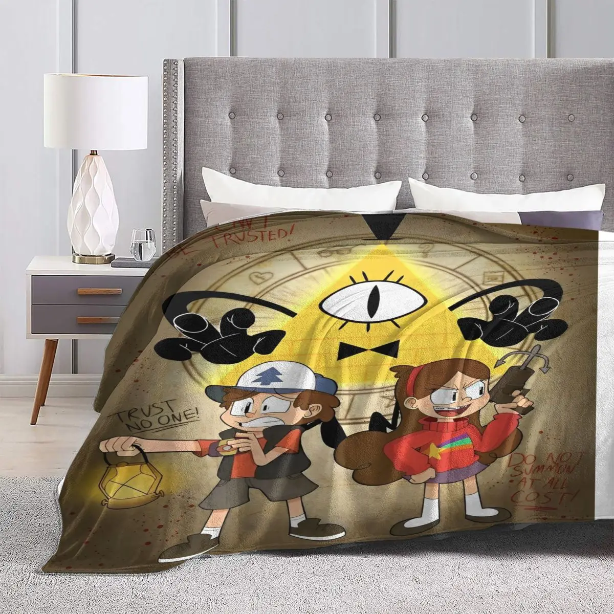 Gravity Falls Blanket Quality Soft Bill Cipher Throw Blanket Autumn Camping Outdoor Novelty Bedspread