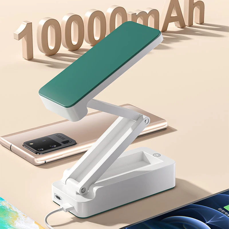 

Складная лампа с часами, зарядка через USB, портативная складная светодиодная настольная лампа, энергосберегающая перезаряжаемая светодиодная лампа для чтения