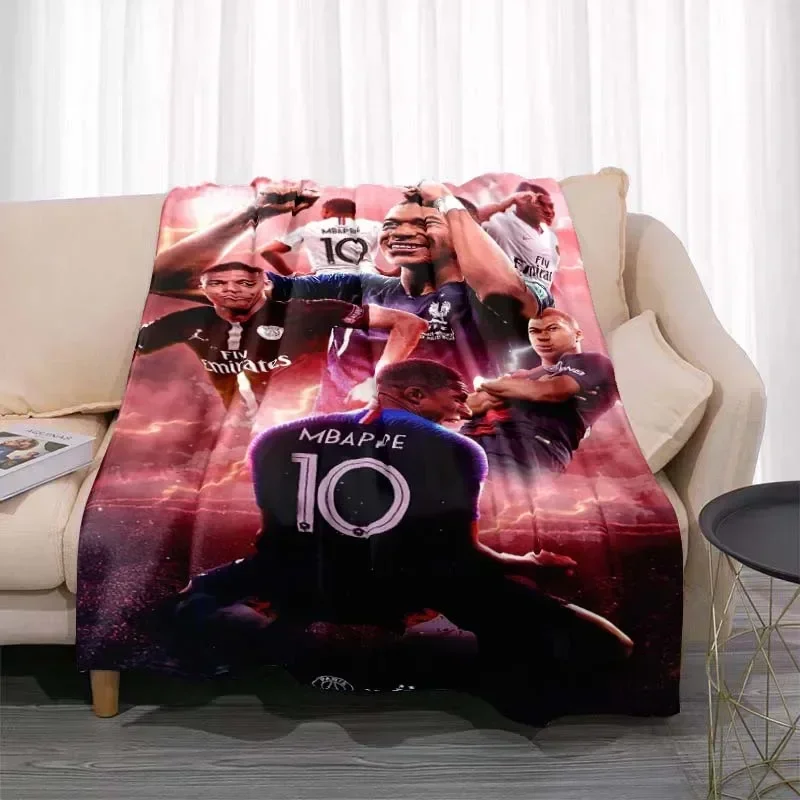 Kylian Mbappé Printed Blanket Leisure Sofa Blanket Home Travel Picnic Sheet Office Soft Air Conditioning Customizable Throw