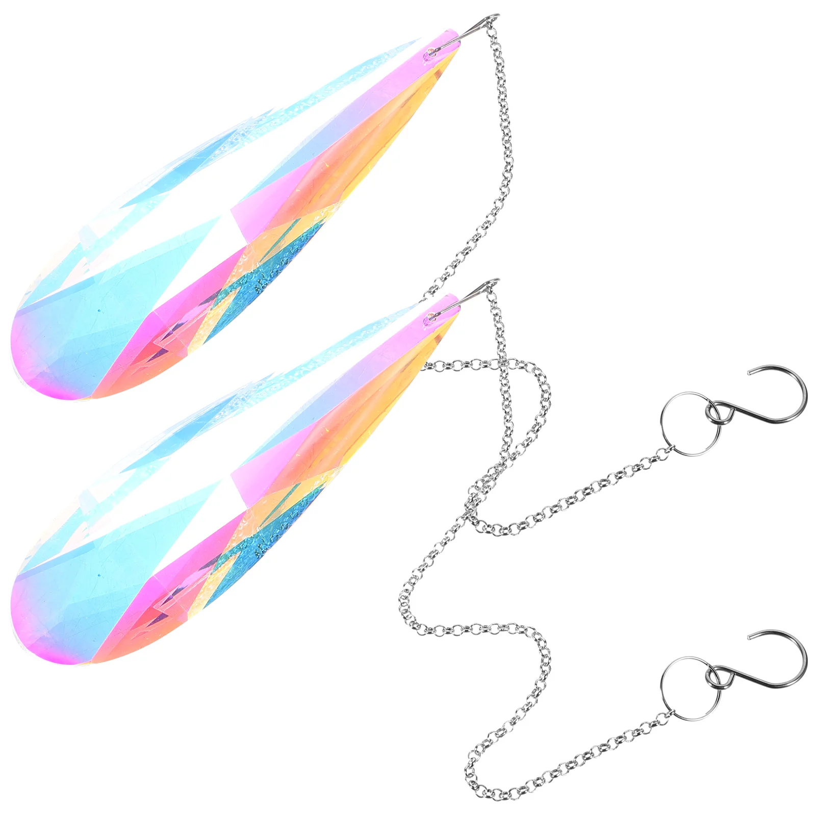 

2pcs Wind Chime Pendant Hanging Crystal Decor For Window Garden Sun Catcher Light Ornament Outdoor Home Window Hanging Craft