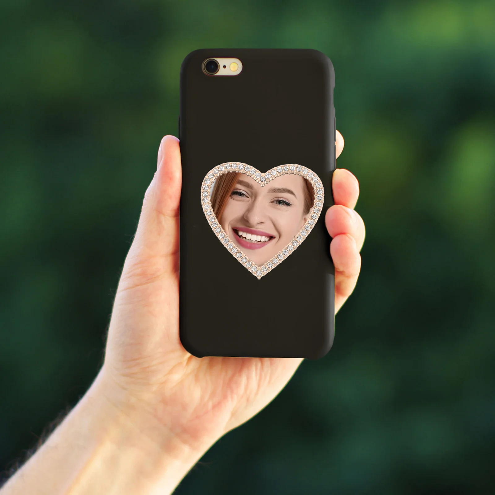 5 stuks compacte reisvormige strass ontwerp draagbare draagbare make-upspiegel voor vrouwen telefoon accessoire portemonnee