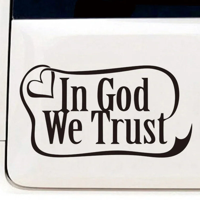 We believe in God. Heart shaped car windows, bumpers, motorcycle accessories, waterproof vinyl car stickers