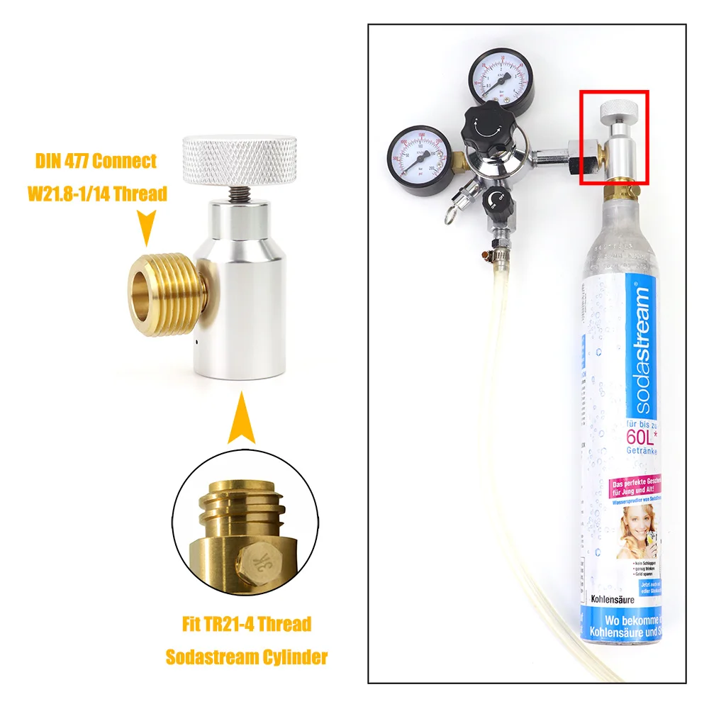Adaptateur de recharge de Soda CO2, connecteur régulateur de gaz, cylindre de réservoir de Soda, brassage à domicile d'aquarium Tr21-4 à W21.8-14, nouveau modèle