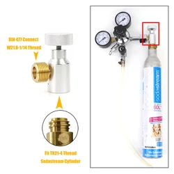 New Model Soda CO2 Refill Adapter Connector Gas Regulator Soda Tank Cylinder Aquarium Homebrew Tr21-4 to W21.8-14