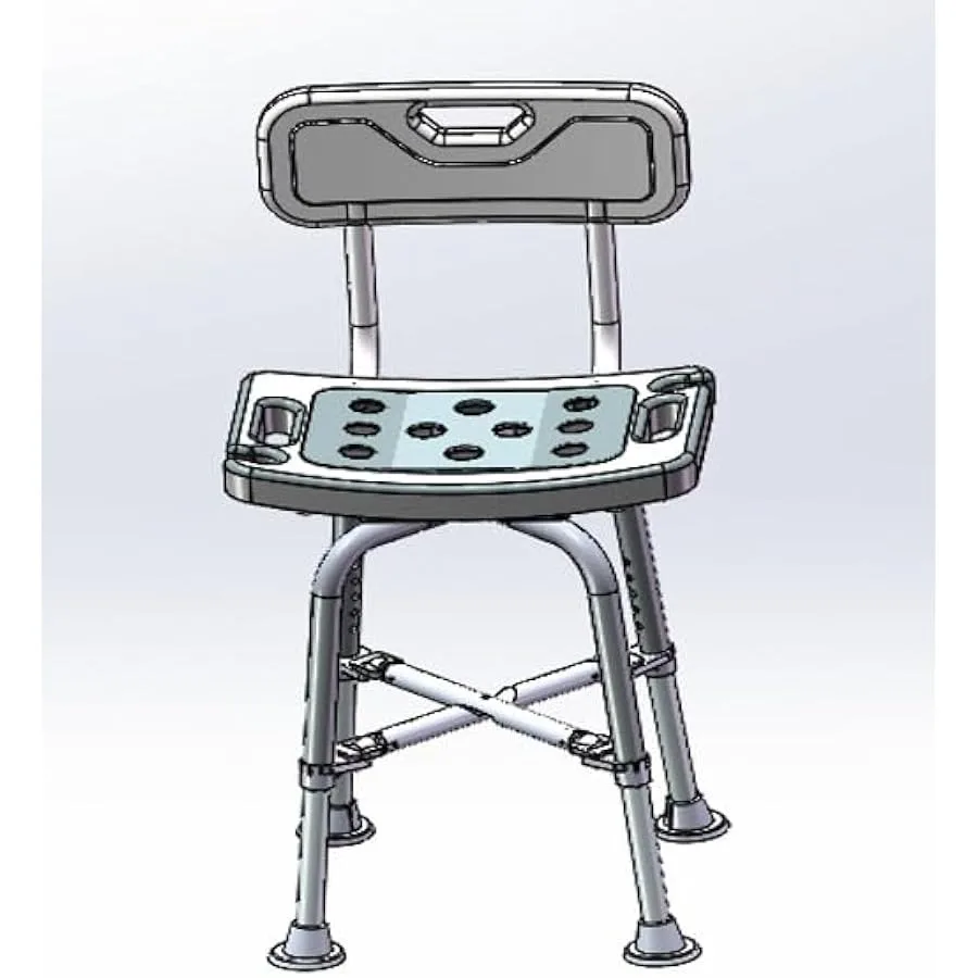 

Shower Chair for Seniors Elderly Handicap Disabled Bariatric Adults Or Women with Back Heavy Duty 500 Lbs Adjustable Small Stoo