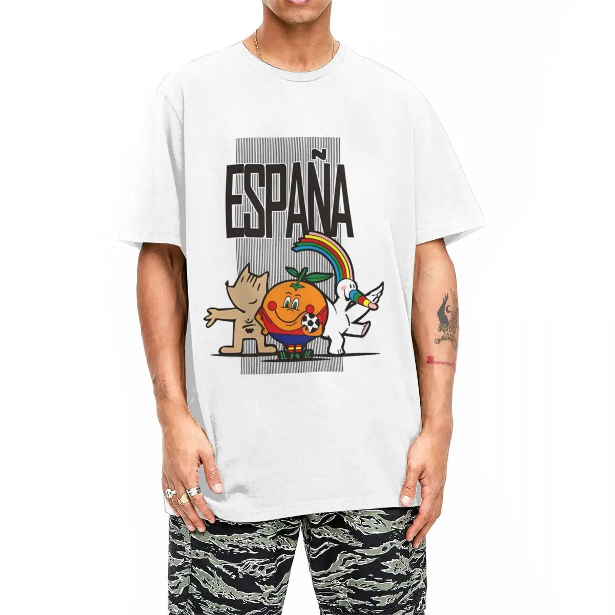 Espana 82 Spain 1982 Mascot T-Shirts for Men Women Vintage Pure Cotton Tees Crewneck Short Sleeve T Shirt New Arrival Clothing