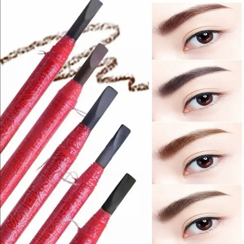 Waterproof sweat resistant non discoloring eyebrow pencil with long-lasting pulling wire professional cosmetic eyebrow pencil