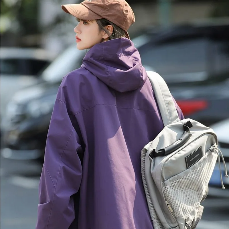 Couple Clothing Spring Autumn Cargo Jacket Zipper Sweatshirt Hooded Windbreaker Men's Women's Coats Outdoor Trench Coat New