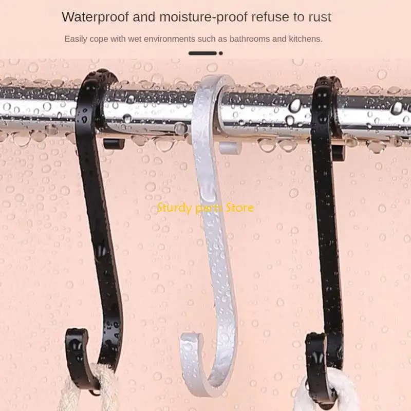 97QC Алюминиевого сплава Shork Hook Heavy Duty S Hangers Kitchen Railing Holder Holder для подвесы для одежды растений горшки