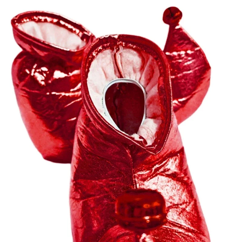 メタリックカラーのピエロの靴エルフ靴カバークリスマスハロウィンドレスアップ大人のピエロのオーバーシューズコスプレパーティー Y1QD