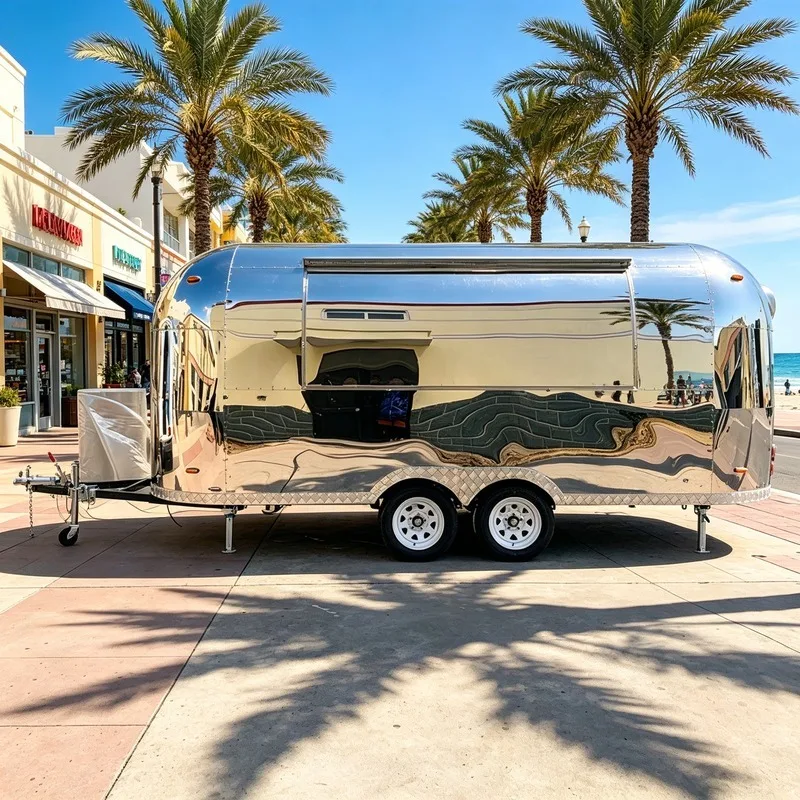 Custom Food Truck Mobile Food Trailer With Full Kitchen Commercial Hot Dog Pizza Ice Cream Shop