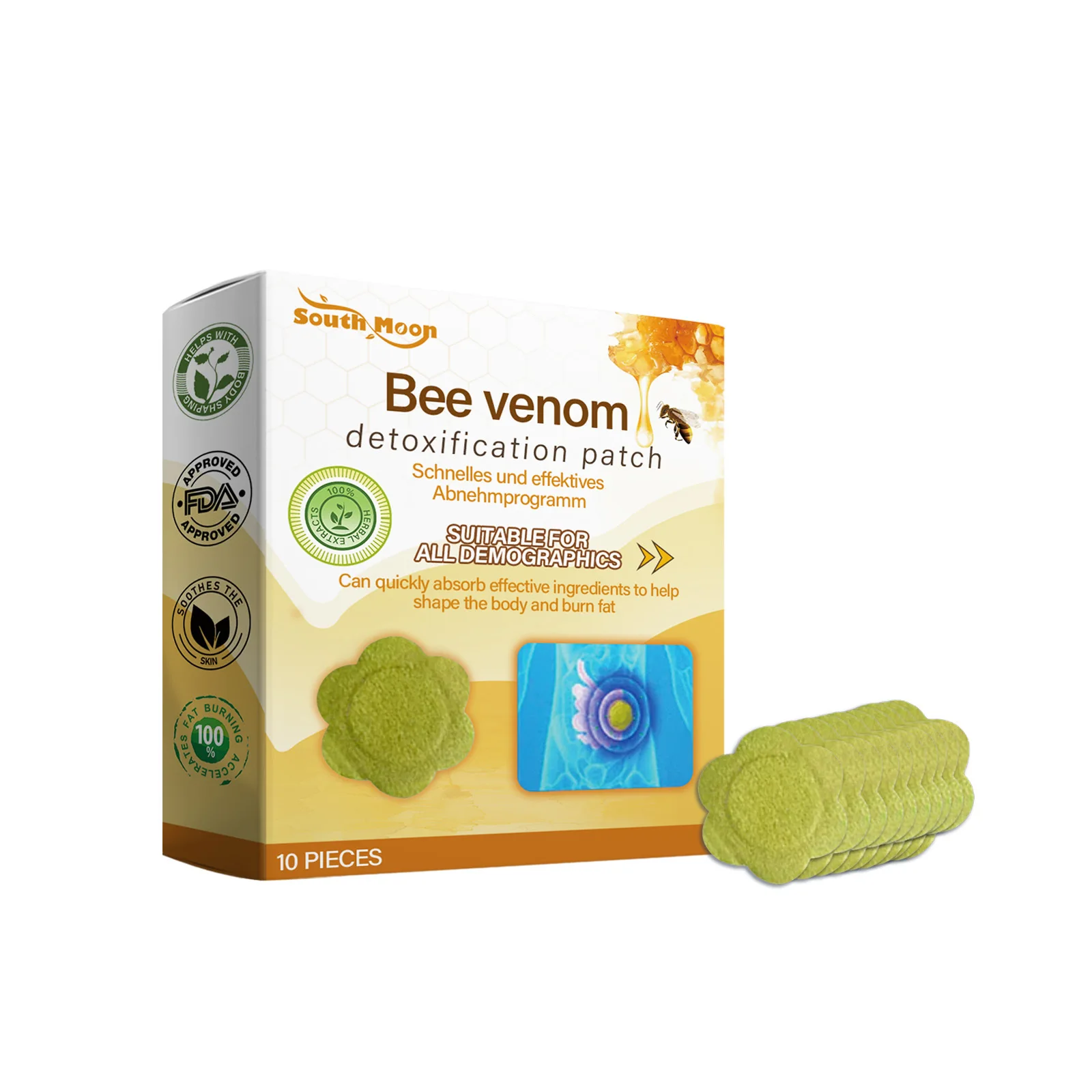 Bee Venom Slimming Detox Patch Break Down Fat Burner Remove Dampness Elimination Edema Firming Waist Belly Body Shaping Stickers