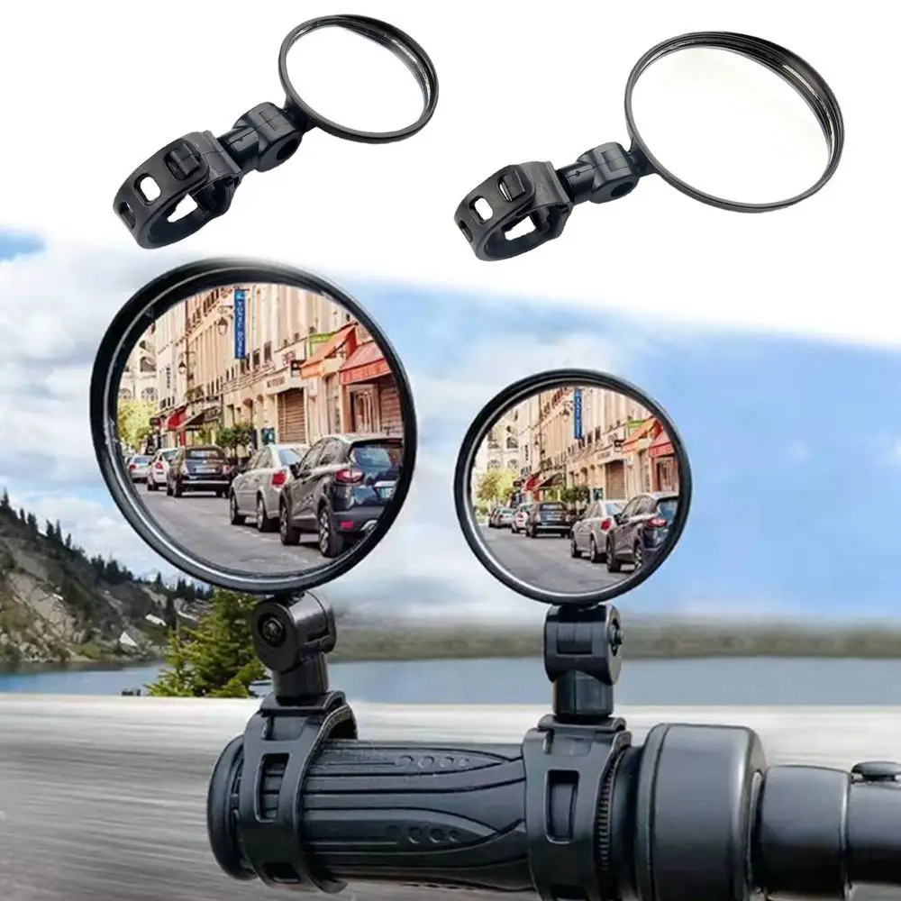 Motorcycle Rearview Mirror Round Rear View Mirrors Adjustable Rotating Side Mirrors Practical Motorcycle Road Bike Accessories