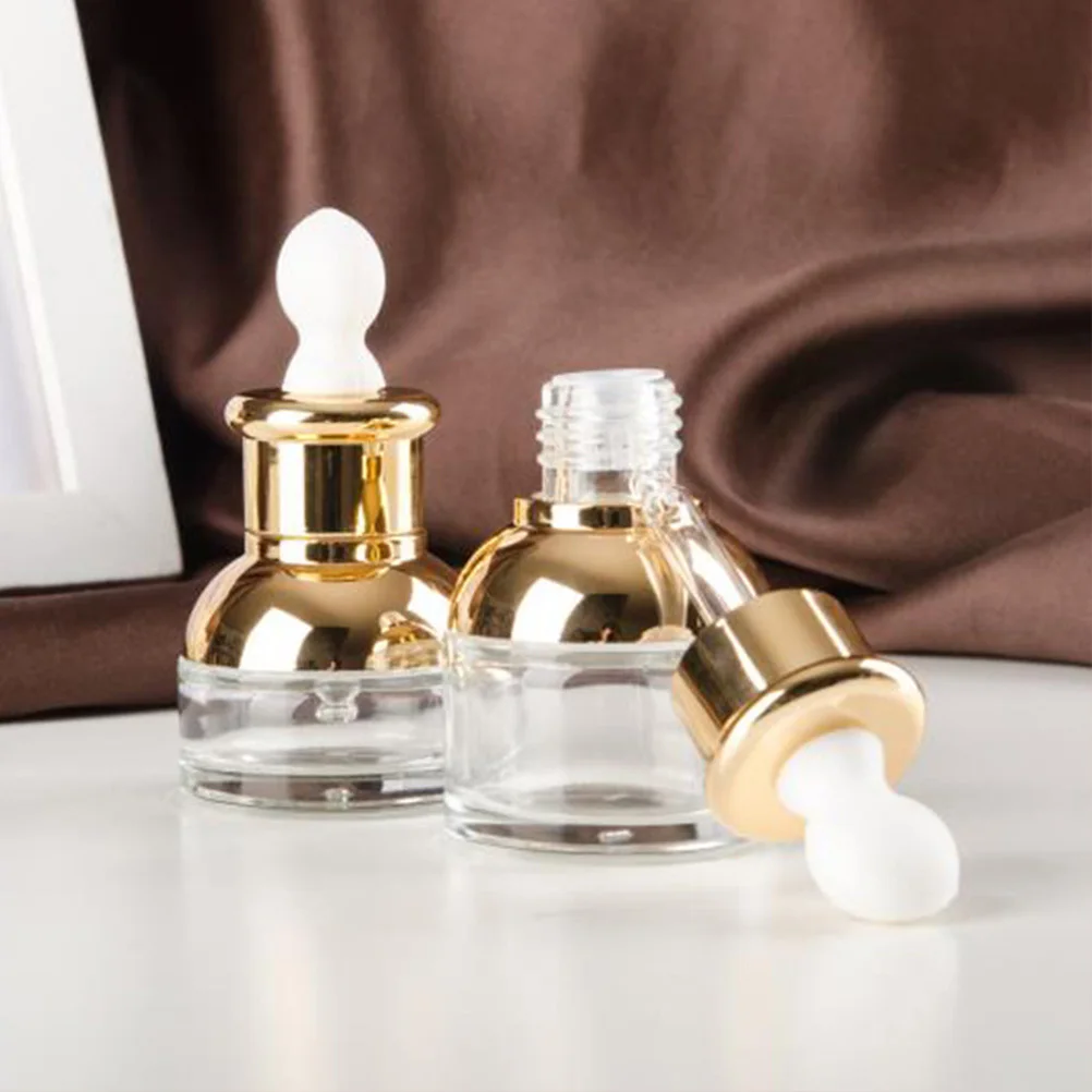 

4 Pcs Empty Cosmetics Container Dropper Bottle Essential Oil Glass Makeup Bottles