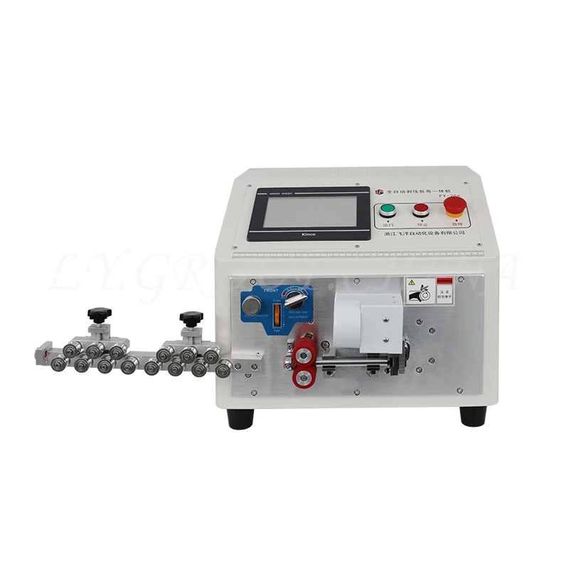 LY 206 Touch Screen Hybrid Stepping Motor 2 Wheels Pneumatic Fully Automatic Wire Stripping Bending Integrated Machine