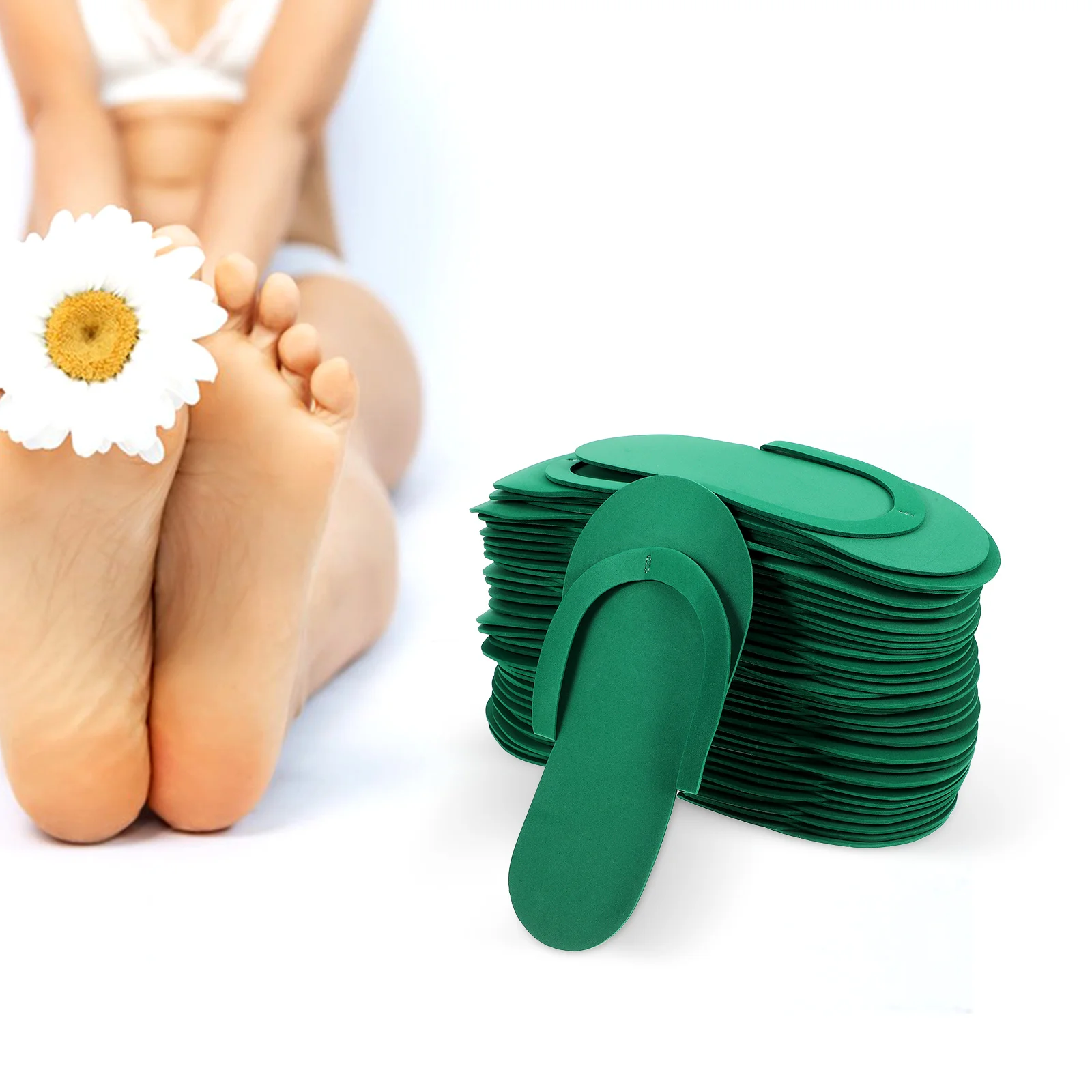 

36pcs 36 Pairs Disposable EVA Foam Pedicure Slippers for Nail Salon Guests Home Use Lightweight Spa Flop Small Size Easy Storage