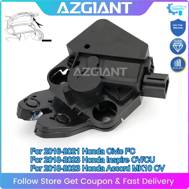 

AZGIANT for Honda Civic FC Inspire CV/CU Accord Rear Trunk Lid Tail Gate Latch Lock Actuator Replacement 3Pin 74851-TEA-003