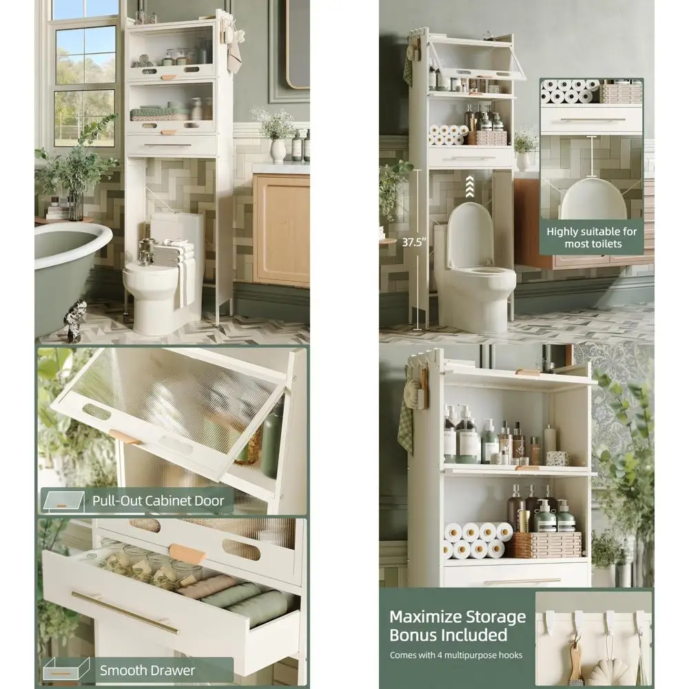 VIVOHOME Vanity Set with 12 Light Bulbs, Makeup Dressing Table with Lighted Mirror and Large Drawer, White