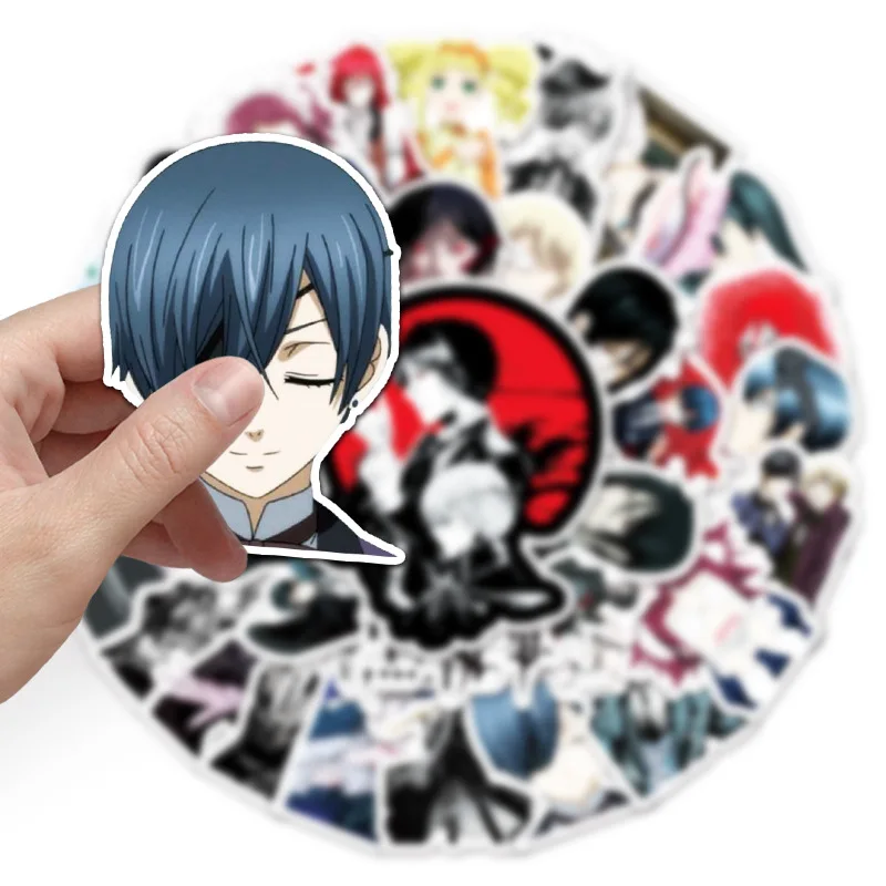 50Pcs Black Butler Series Graffiti Stickers Suitable for Laptop Helmets Desktop Decoration DIY Stickers Toys Wholesale