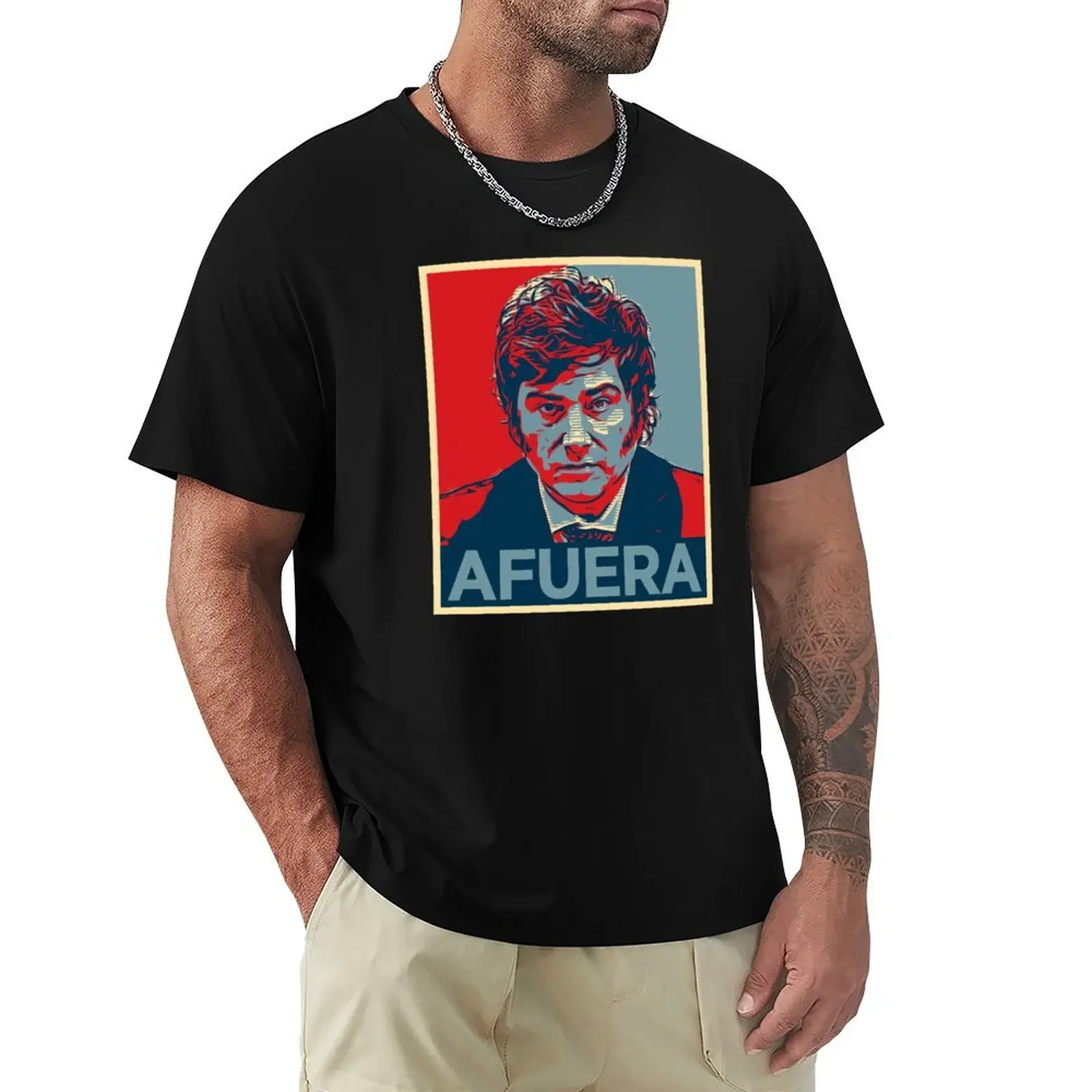 Camiseta de diseñador de anime de secado rápido para hombre Javier Milei AFUERA Presidente Argentina Viva La Libertad Carajo! gráfico de ropa de hombre