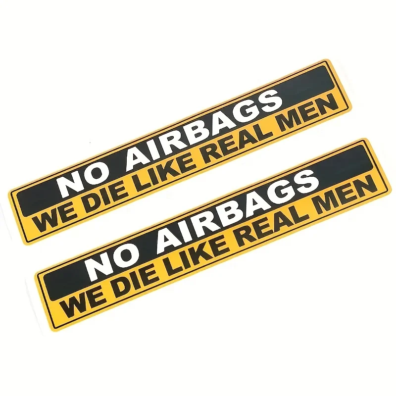 1pc NO AIRBAGS Funny Motorcycle Stickers for Fuel Tank Helmet Safety Warning Decals Auto Sun Visor Window Bumper Decoration